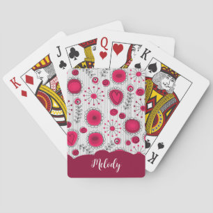 Jeu De Cartes Coeurs blancs blancs blancs blancs Whimsical fleur