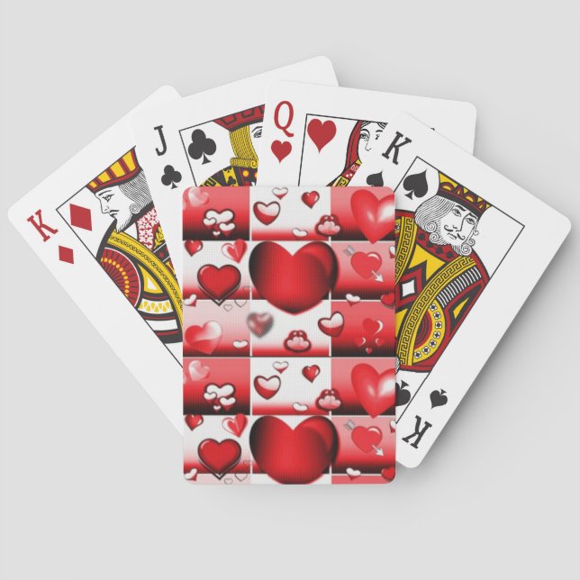 Jeu De Cartes Coeurs d'amour décoratifs (dos)