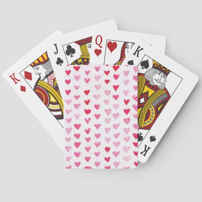 Jeu De Cartes Coeurs d'aquarelle (dos)