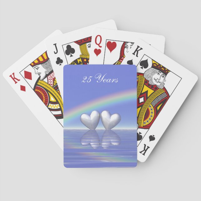 Jeu De Cartes Coeurs d'argent du 25e anniversaire (dos)