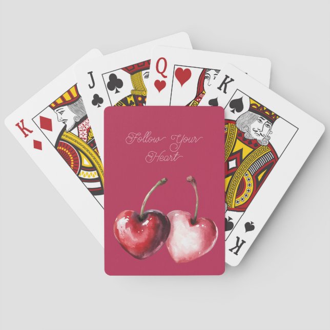 Jeu De Cartes Cœurs de Cerise Rouge (dos)