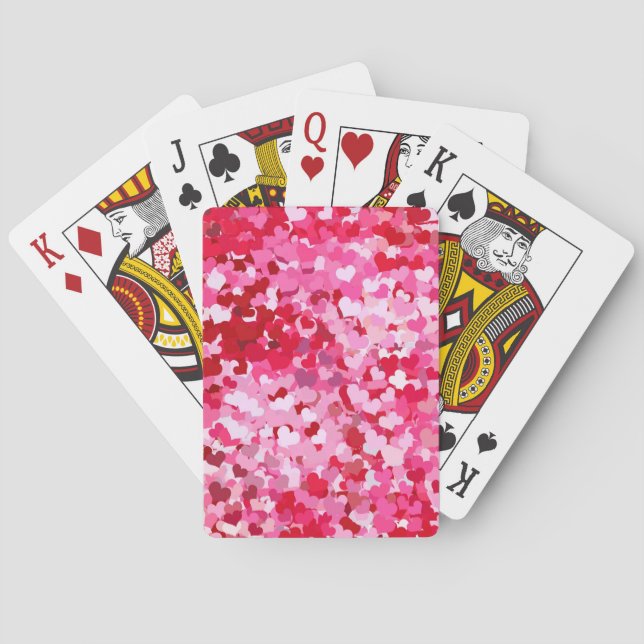 Jeu De Cartes Cœurs de confettis roses (dos)