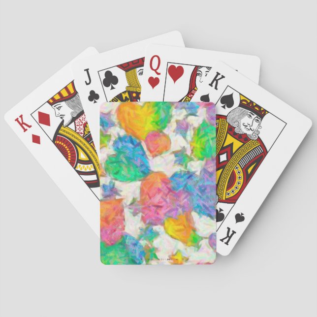 Jeu De Cartes Cœurs de la Saint-Valentin pastel impressionniste (dos)