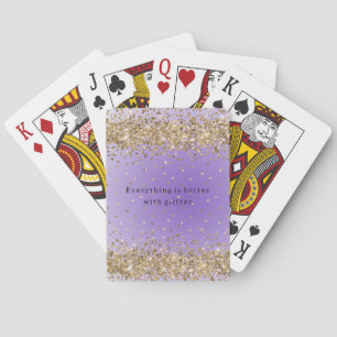 Jeu De Cartes Coeurs d'or Sparkle Purple Parties scintillant cit