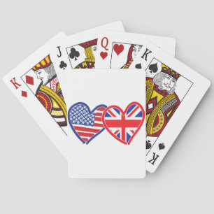Jeu De Cartes Coeurs du drapeau américain Union Jack