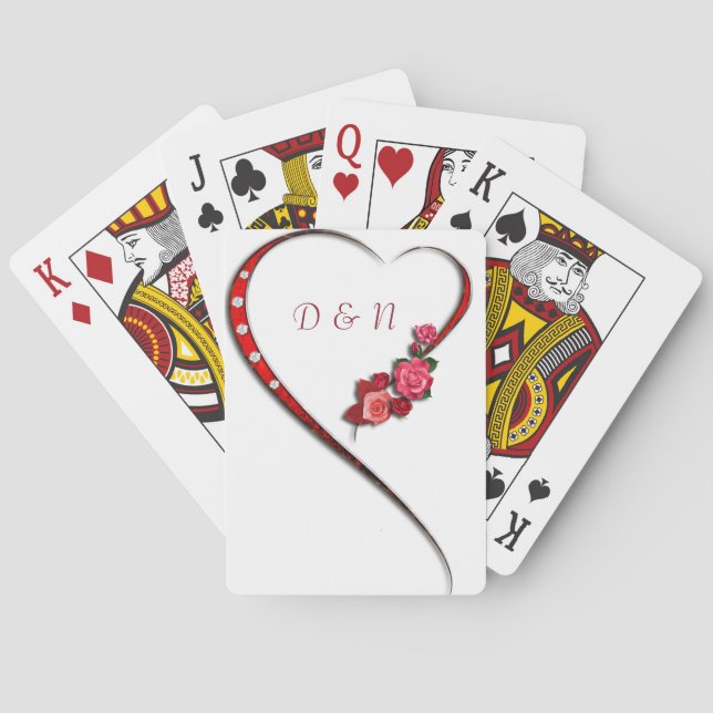 Jeu De Cartes Coeurs et fleurs (dos)