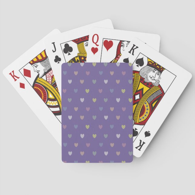 Jeu De Cartes Coeurs minuscules polka sur violet violet Ultra vi (dos)