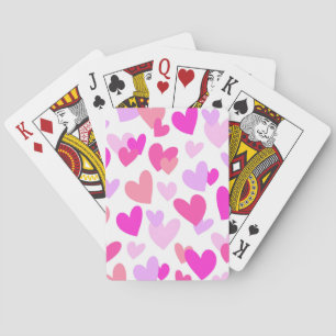 Jeu De Cartes Coeurs rose et violet, Motif de la Saint-Valentin