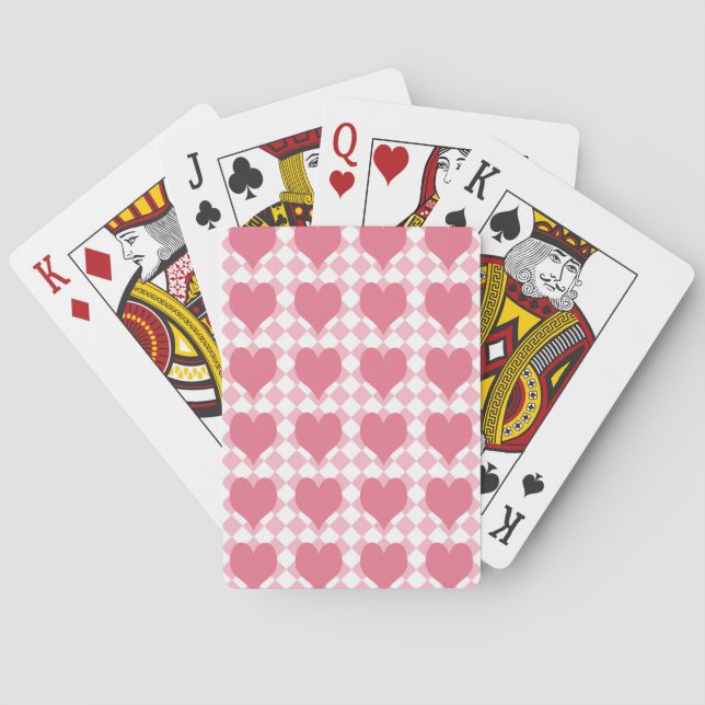 Jeu De Cartes Coeurs roses (dos)