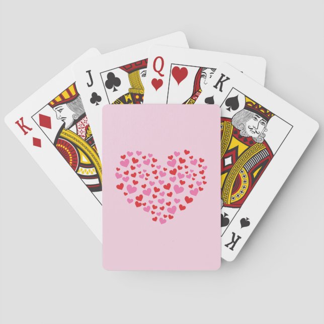 Jeu De Cartes Cœurs rouges et roses (dos)