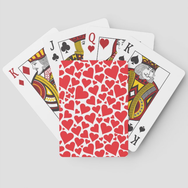 Jeu De Cartes Coeurs rouges sur Bicyclette blanche Jouer des car (dos)