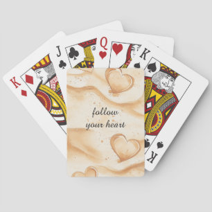 Jeu De Cartes Cœurs tropicaux dans la plage de sable  