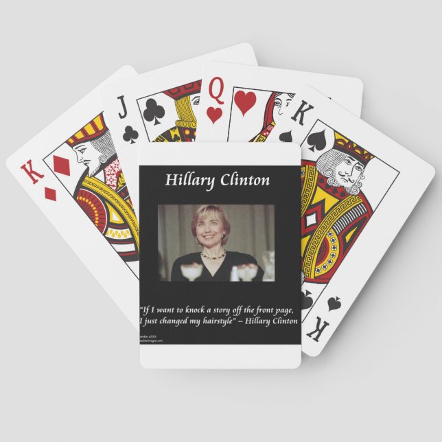 Jeu De Cartes Coiffures d'Hillary Clinton & citations à la une (dos)