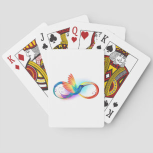 Jeu De Cartes Colibri arc-en-ciel avec symbole Infinity