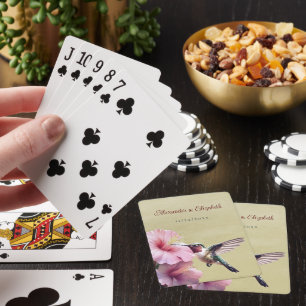 Jeu De Cartes Colibri et Hibiscus Faveur du mariage jaune