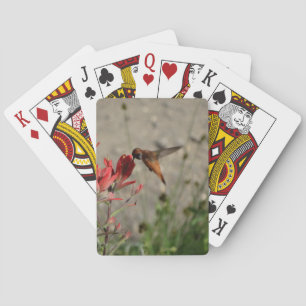 Jeu De Cartes Colibri fleur sauvage rouge