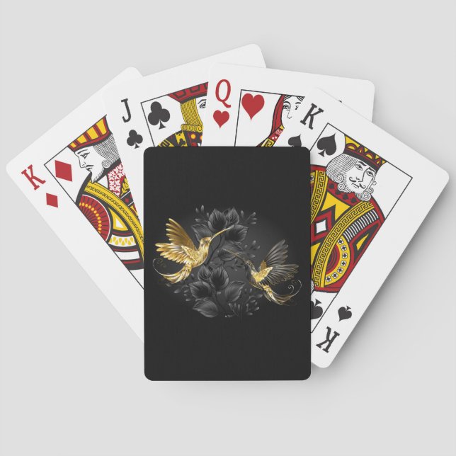 Jeu De Cartes Colibri noir et or (dos)