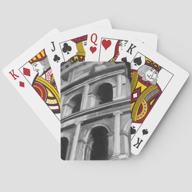 Jeu De Cartes Colisée romaine avec dessins architecturaux (dos)
