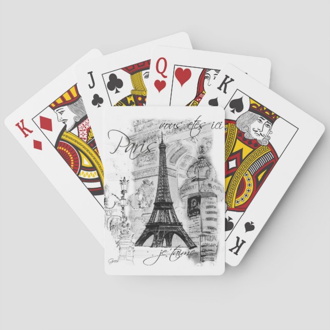 Jeu De Cartes Collage de la Tour Eiffel de Paris (dos)