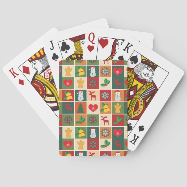 Jeu De Cartes Collage de Noël coloré (dos)