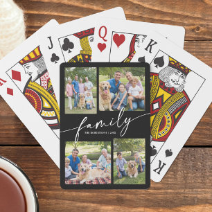 Jeu De Cartes Collage de photos moderne Famille Script Souvenir