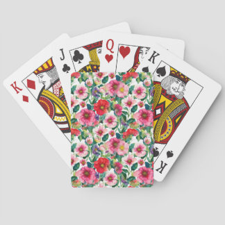 Jeu De Cartes Collage, motif de fleurs peintes, aquarelle 2