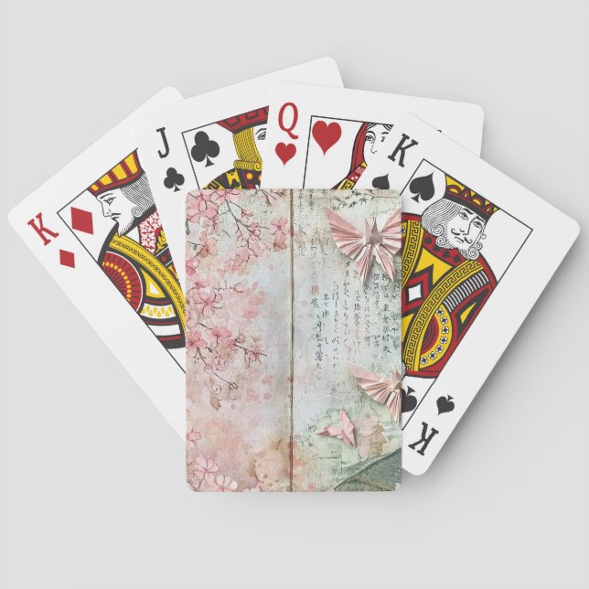 Jeu De Cartes Collage papillon Sakura vintage (dos)