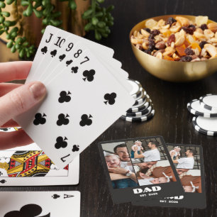 Jeu De Cartes Collage personnalisé de 3 photos pour la fête des
