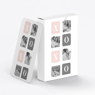 Jeu De Cartes Collage photo en couple & Pastel rose & gris XOXO