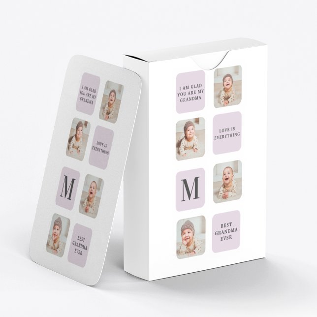 Jeu De Cartes Collage Photo & Meilleure Grand-Mère Jamais Meille (Créateur téléchargé)