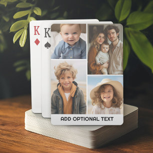 Jeu De Cartes Collage photo minimal moderne blanc 4 - Texte gras