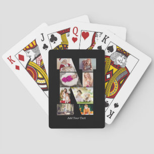 Jeu De Cartes Collage photo N en lettres noires et blanches
