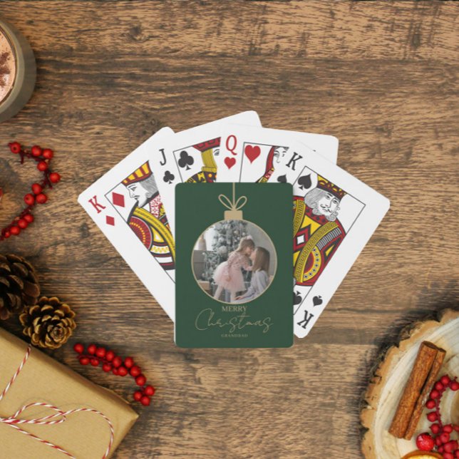 Jeu De Cartes collage photo personnalisé Joyeux Noël boule (Créateur téléchargé)