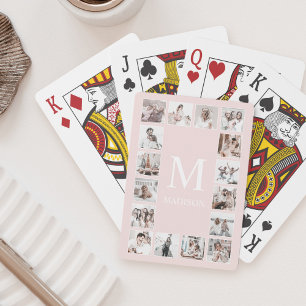 Jeu De Cartes Collage photo personnalisé rose vierge personnalis