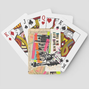 Jeu De Cartes Collage Pop Art Magazine de voyage sur le paysage