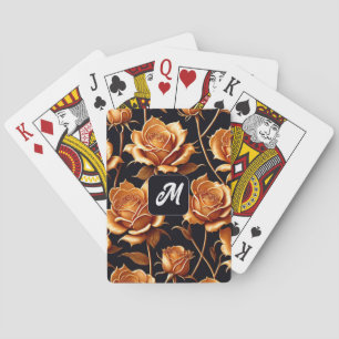 Jeu De Cartes Collection de Roses de luxe branché Boho Gold