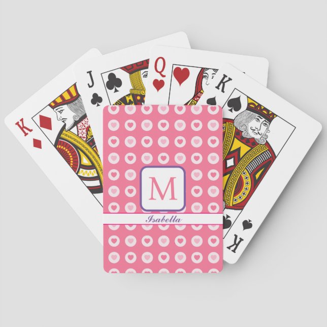 Jeu De Cartes Collection moderne d'amour du coeur rose (dos)