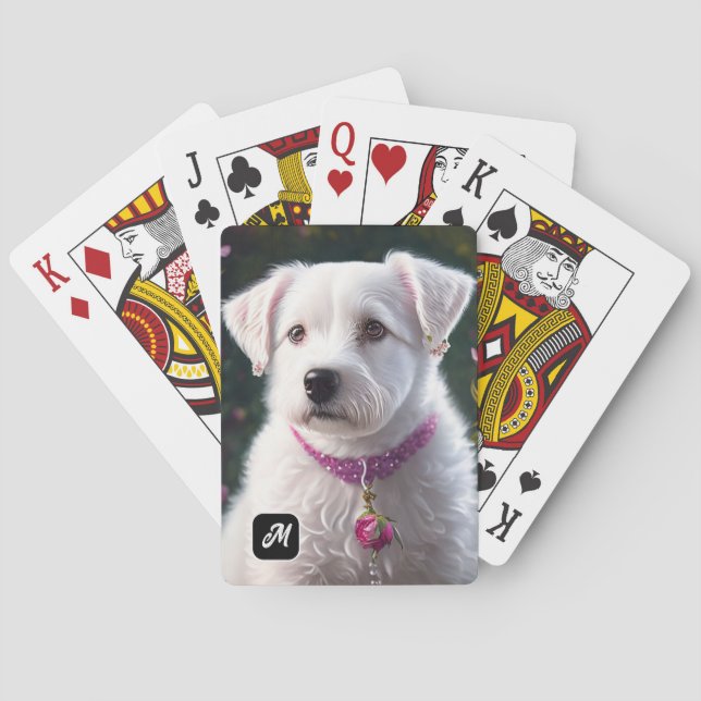Jeu De Cartes Collection Petit Chien Et Rose (dos)