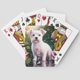 Jeu De Cartes Collection roses Et Petits Chiens
