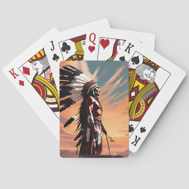 Jeu De Cartes Collectionneurs amérindiens qui jouent aux cartes (dos)