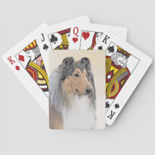 Jeu De Cartes Collie (Rough) Peinture - Cute Original Chien Art