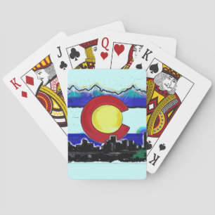 Jeu De Cartes Colorado Denver skyline carte à jouer artistique