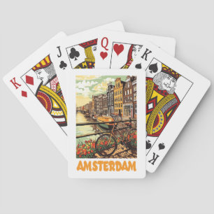 Jeu De Cartes Coloré Amsterdam Hollande Canal Ville Vintage