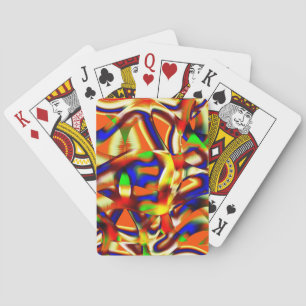 Jeu De Cartes Coloré de couleurs imposantes, orange et bleu comb