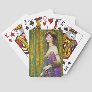 Jeu De Cartes Coloré Klimt Style Collage Portrait d'une femme