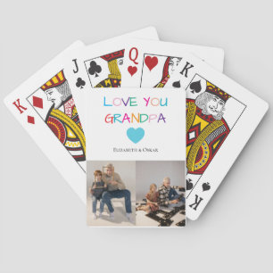 Jeu De Cartes Coloré "Love You Grandpa" Texte et photo personnal