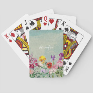 Jeu De Cartes Coloré vintage floraison belle fleurs sauvages