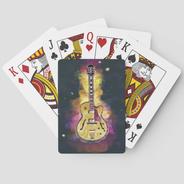 Jeu De Cartes Colorful Bold Guitare Abstraite peinture (dos)