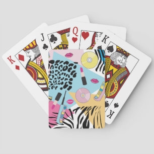Jeu De Cartes Colorful Retro 1990's Nineties Motif