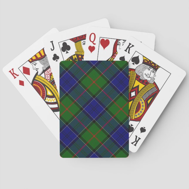 Jeu De Cartes Colquhoun tartan bleu vert plaid (dos)